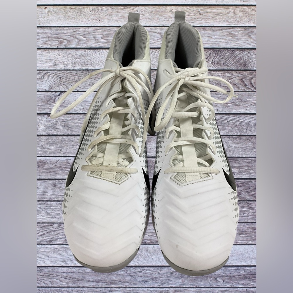 Nike Men's Alpha Menace 2 Shark AQ7653-100 White/Wolf Gray Size 12 Cleats